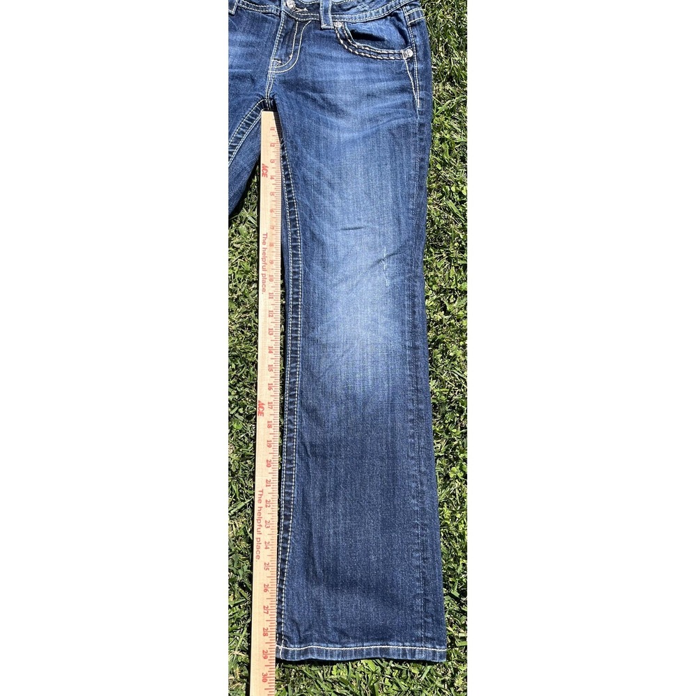 Miss Me Jeans Womens 29 Blue Mid Rise Easy Boot Cross Pocket Stretch Denim - Picture 9 of 12